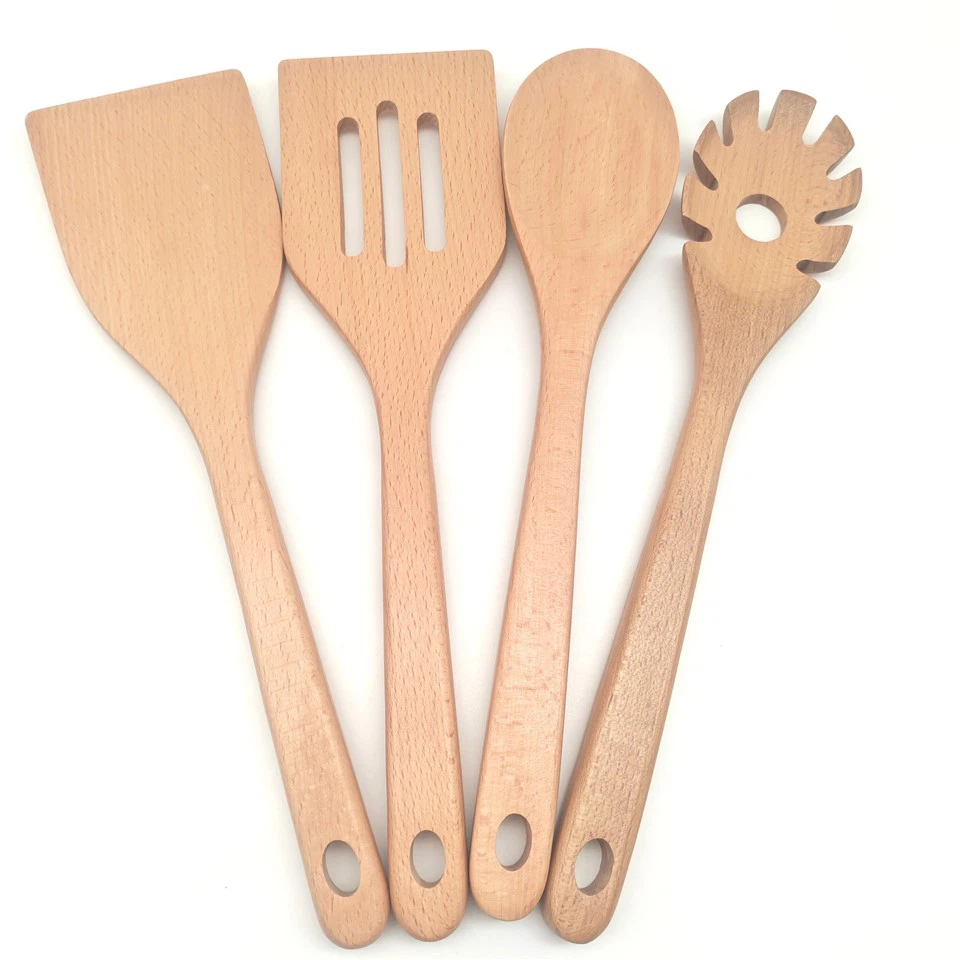 Ustensiles de cuisine en bois de hêtre